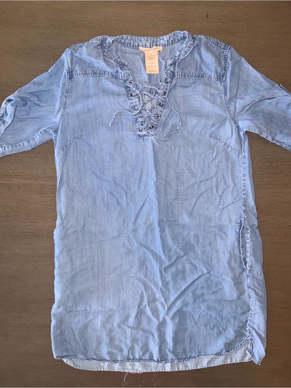 Philosophy Light Blue Lace-Up Tunic